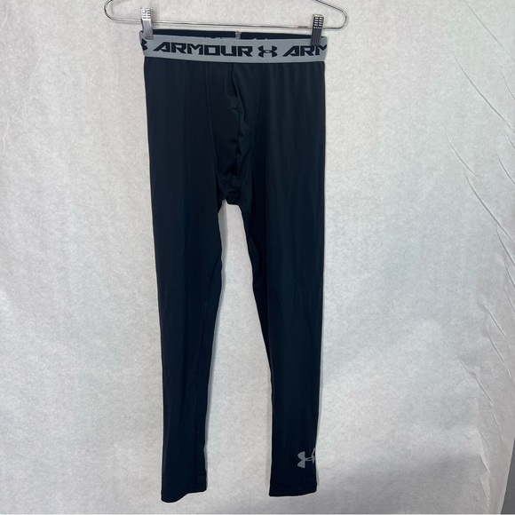 Under Armour HeatGear Compression Sports Active Gym Leggings boys large - Picture 1 of 6
